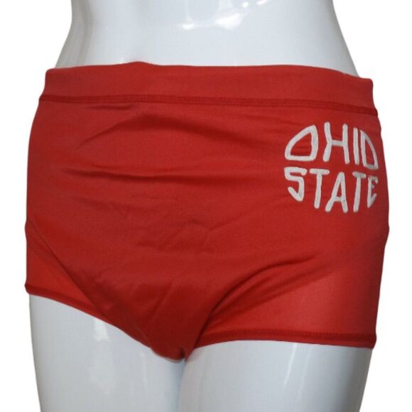 60s OHIO STATE Swim Trunk, S, VINTAGE, Red/White embroidery, Lined, drawstring. - Picture 1 of 14